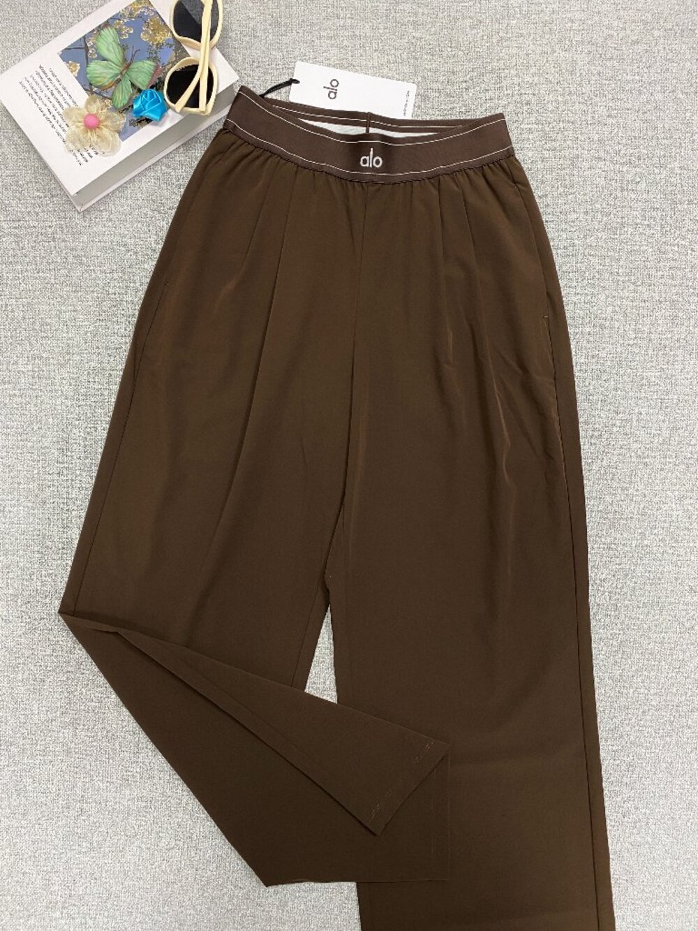 Espresso Brown💗ALO Yoga Suit Up Trouser (Regular) Wide Leg Pants 30”🤎XS-S Only